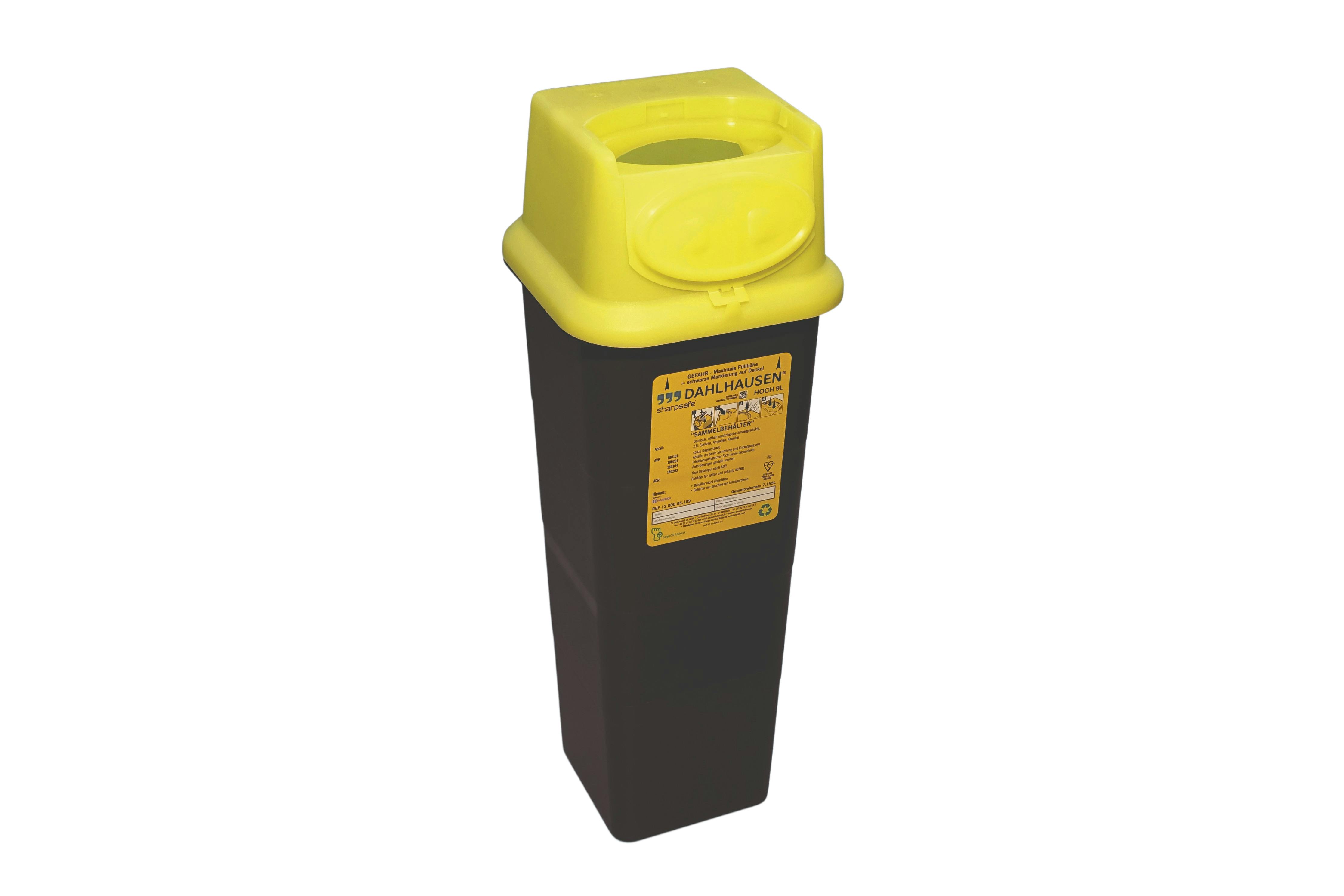 Kanülenabwurfbehälter Sharpsafe® - 9,0 L hoch - 5. Generation Produktbild