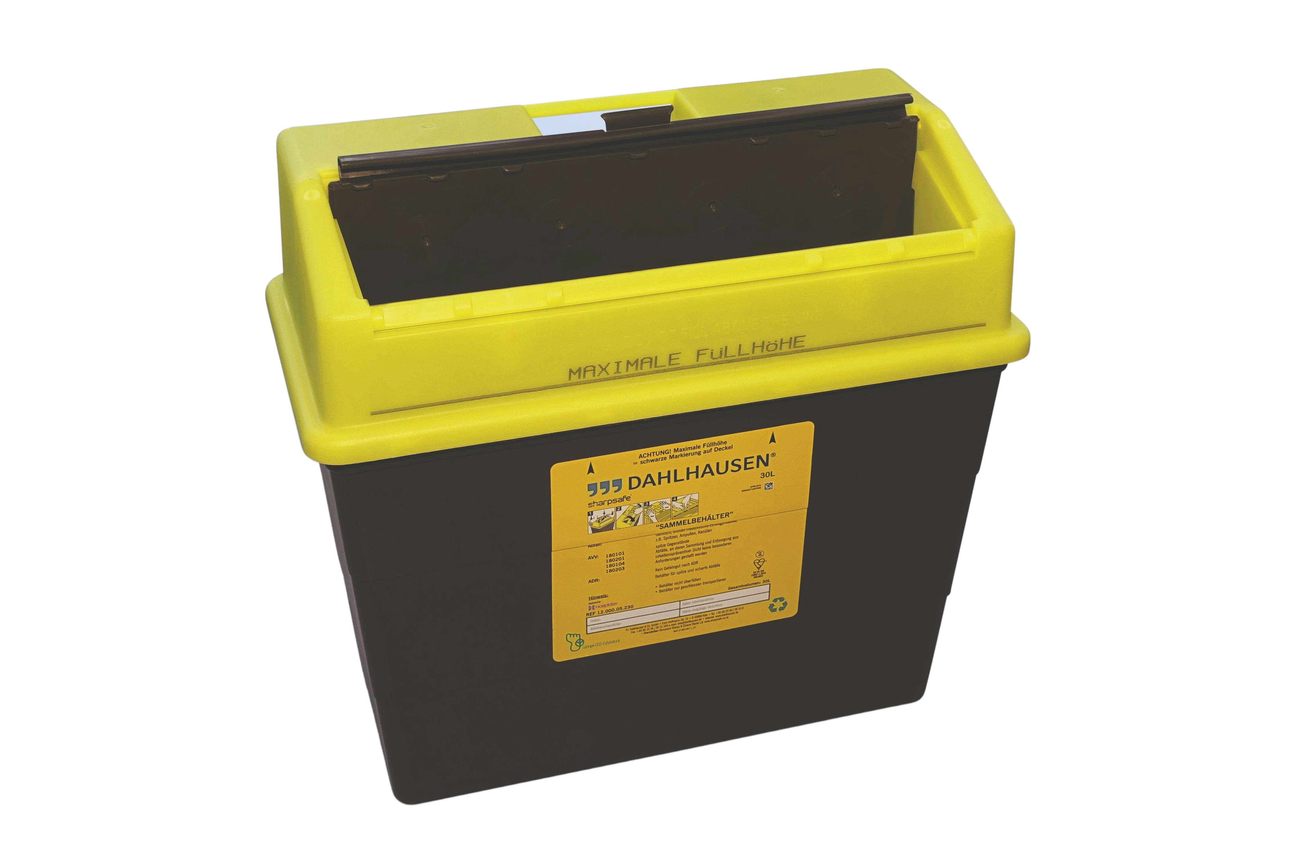 Kanülenabwurfbehälter Sharpsafe® - 30,0 L - 5. Generation Produktbild