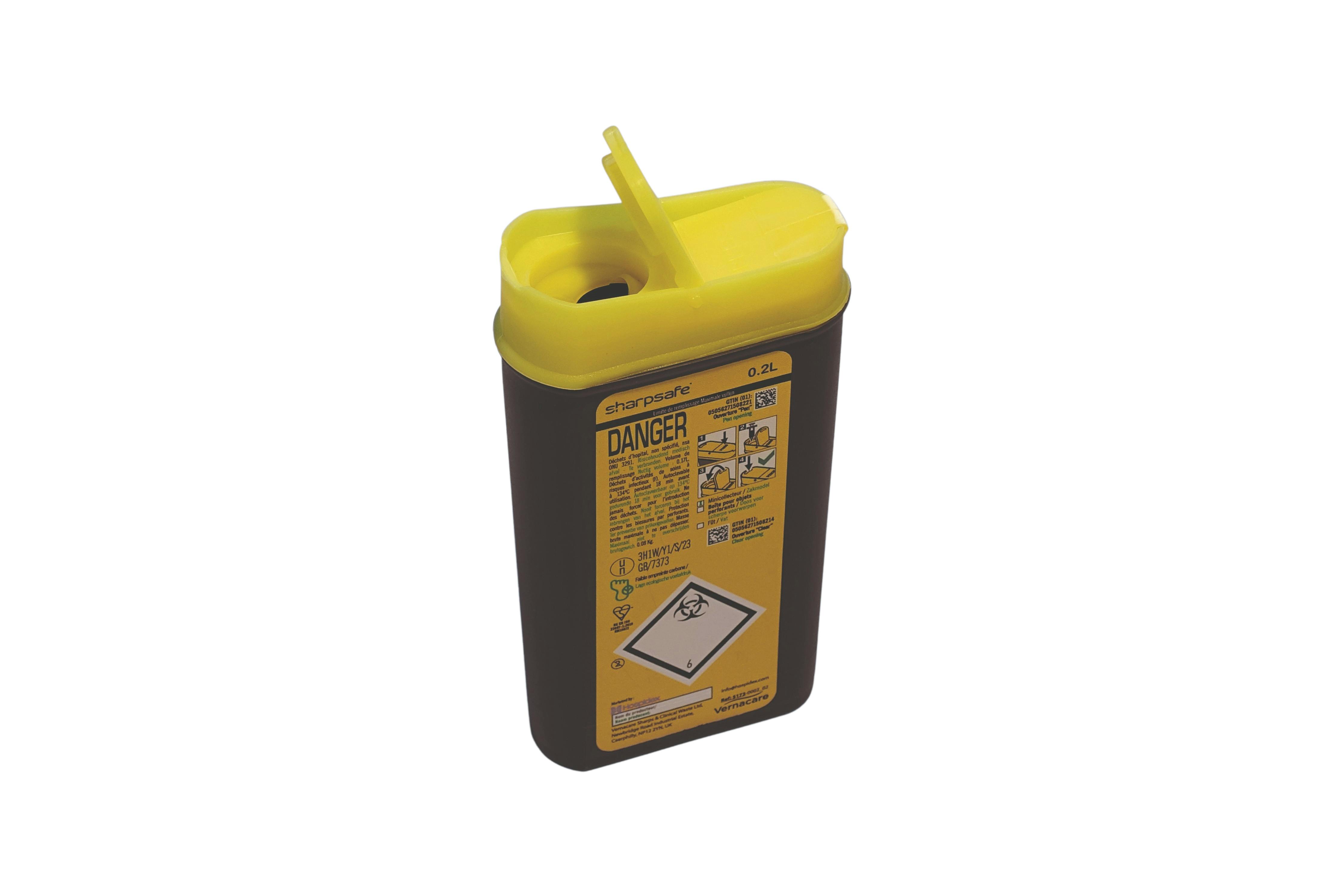 Kanülenabwurfbehälter Sharpsafe® Exchange - 0,2 L mit und ohne Abkopplung - 5. Generation Produktbild