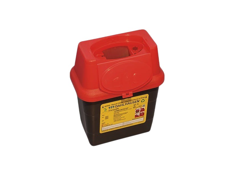 Kanülenabwurfbehälter Sharpsafe® - roter Deckel - 5. Generation Produktbild Web Groß Detailbild 1 L