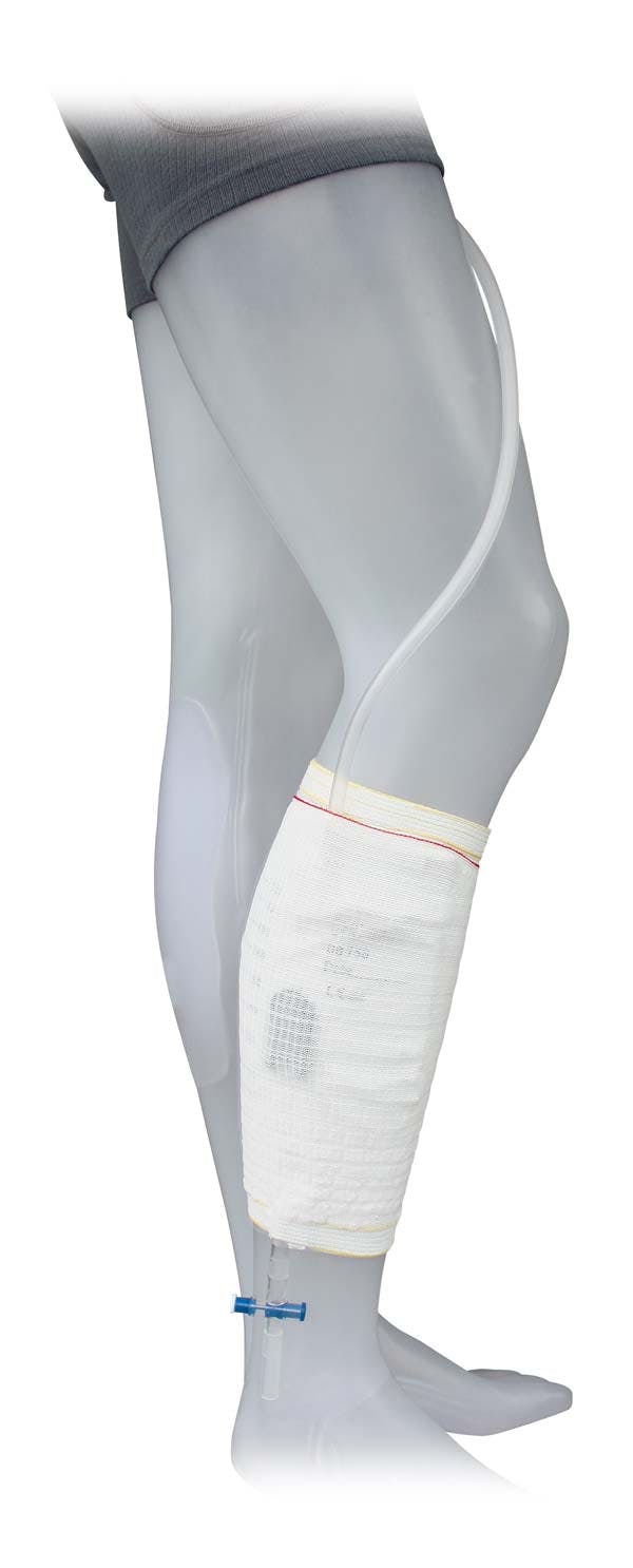 Beinbeutelfixierstrumpf mit integrierter Beinbeuteltasche & breitem seitl. Klettverschluss Produktbild Web Groß Detailbild 1 L