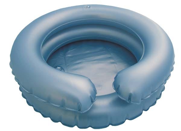 HAARWASCHWANNE aufblasbar, 2-reihig, rund - mit Kopfmulde, Ø 57 cm, Höhe: ca. 18 cm, blau Produktbild