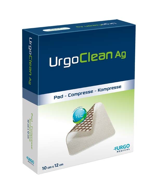 UrgoClean Ag - Vlieskompresse aus antimikrobiellen und hydroreinigenden Polyacrylatfasern Produktbild