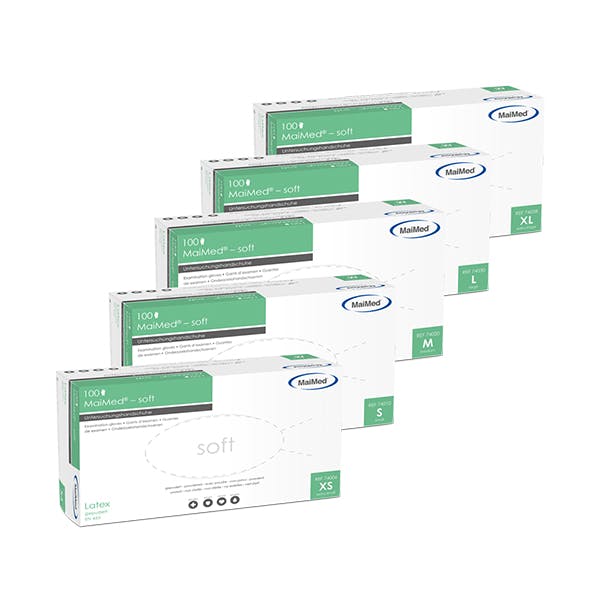 Maimed soft unsteril, gepudert - Untersuchungshandschuhe aus Latex Produktbild Web Groß Detailbild 1 L