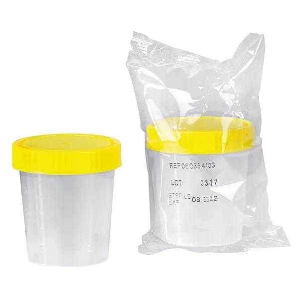 Urinbecher mit Schraubdeckel - steril 150 Stück Produktbild