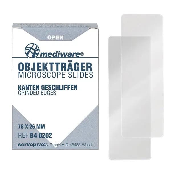 Mediware Objektträger geschliffen - mit und ohne Mattrand Produktbild Web Groß Detailbild 1 L