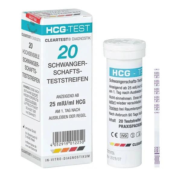 Cleartest HCG - Schwangerschafts-Teststreifen lose Produktbild