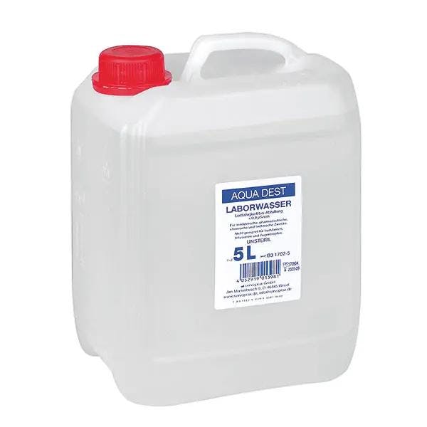 Aqua Dest-Laborwasser in Markenqualität Unsteril Produktbild Web Groß Detailbild 3 L