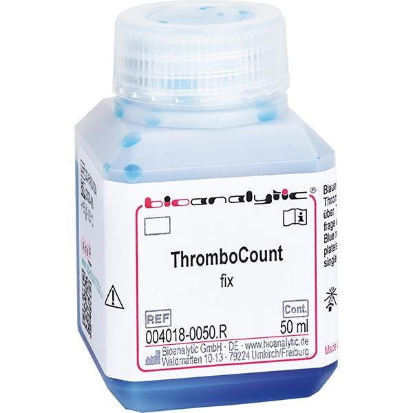 Thrombo Count "Fix" Plaxan - Blaues Spezialreagenz für die Thrombozytenzählung Produktbild