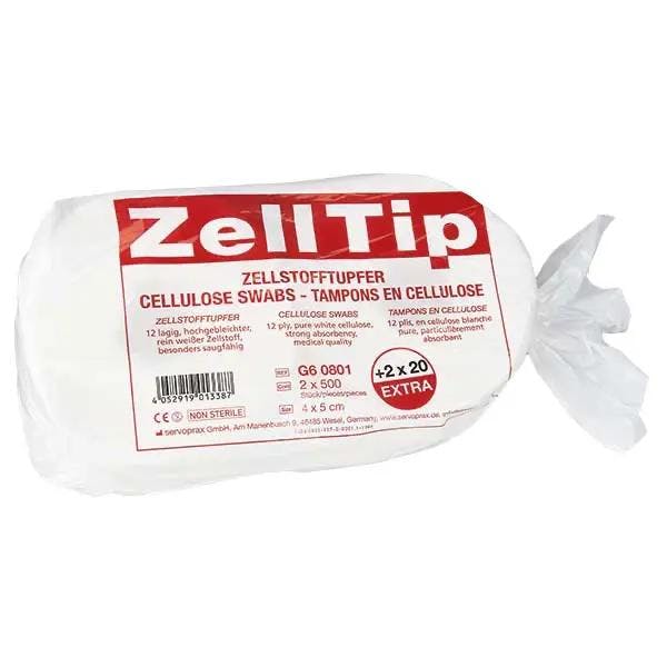 Zelltip Zellstofftupfer - Großpackung, 2 Rollen mit je 520 Tupfern, unsteril Produktbild