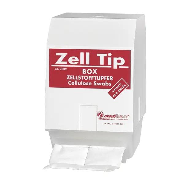 Zelltip Tupferdispenser - Kunststoffbox mit Abdeckhaube, leer Produktbild