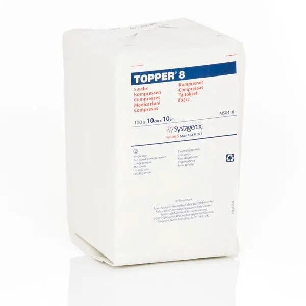 Topper 8 - Mehrzweckkompressen, unsteril, 65% Zellulose/Viskose und 35% Polyester Produktbild Print Hauptbild L