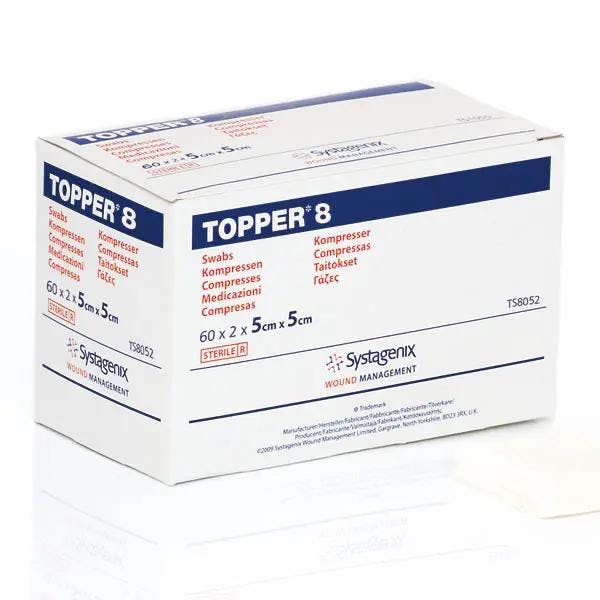 Topper 8 - Mehrzweckkompressen, steril, 65% Zellulose/Viskose und 35% Polyester Produktbild