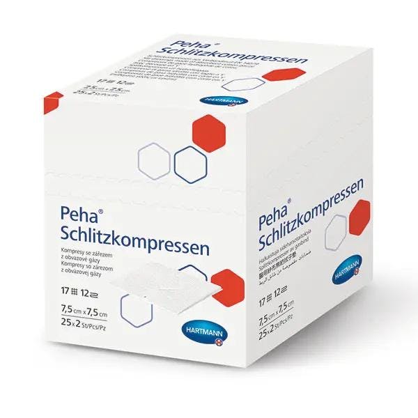 Peha Schlitzkompressen - Verbandmull, 12-Lagig, mit Y-Schnitt Produktbild