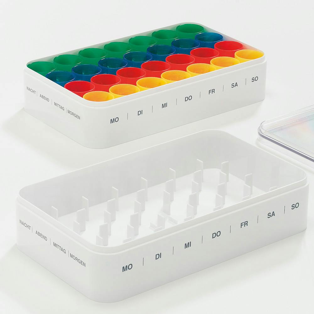 melipul Wochen-Dispenser 7x4 - Für 7 Tage, stapelbar, L 248 x B 145 x H 52 mm Produktbild Web Groß Detailbild 1 L
