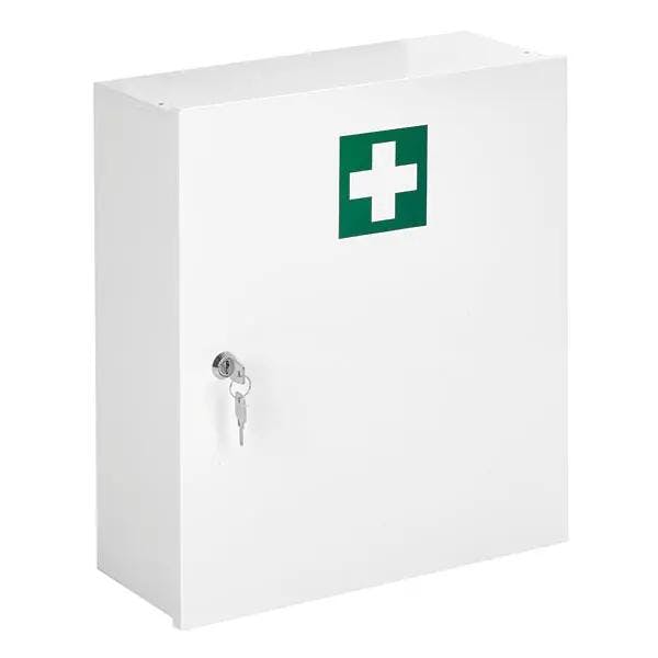 Verbandschränke leer - Aus weißem Stahlblech gefertigt mit verstellbaren Böden, 2 Größen Produktbild Web Groß Detailbild 1 L