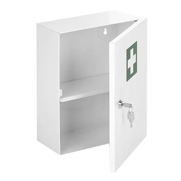 Verbandschränke leer - Aus weißem Stahlblech gefertigt mit verstellbaren Böden, 2 Größen Produktbild Web Groß Detailbild 2 L