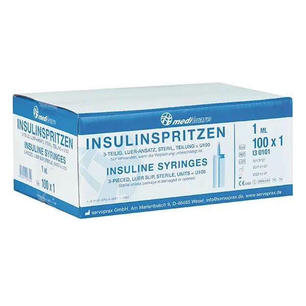 Insulinspritzen 1 ml / Teilung U 100 - Ohne Kanüle Produktbild Web Groß Detailbild 1 L