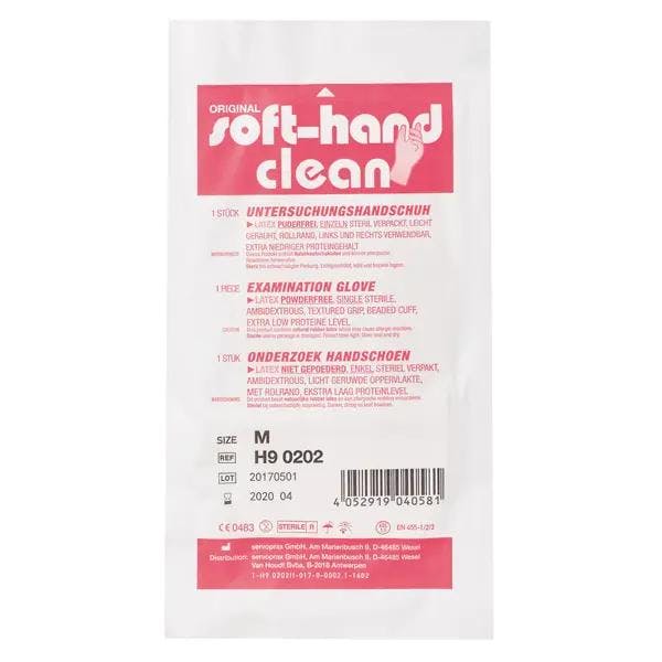 Soft-Hand Clean - Einzeln steril verpackte, puderfreie Untersuchungshandschuhe Produktbild Web Groß Detailbild 1 L