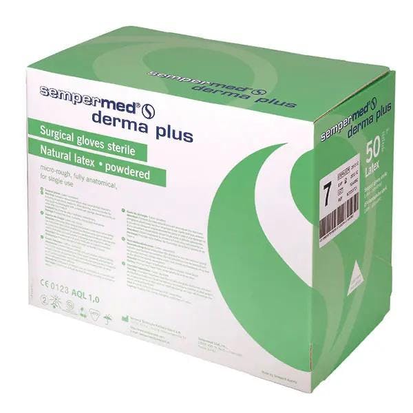 Sempermed Derma Plus OP Handschuhe - steril, gepudert, mit mikrorauer Oberfläche Produktbild