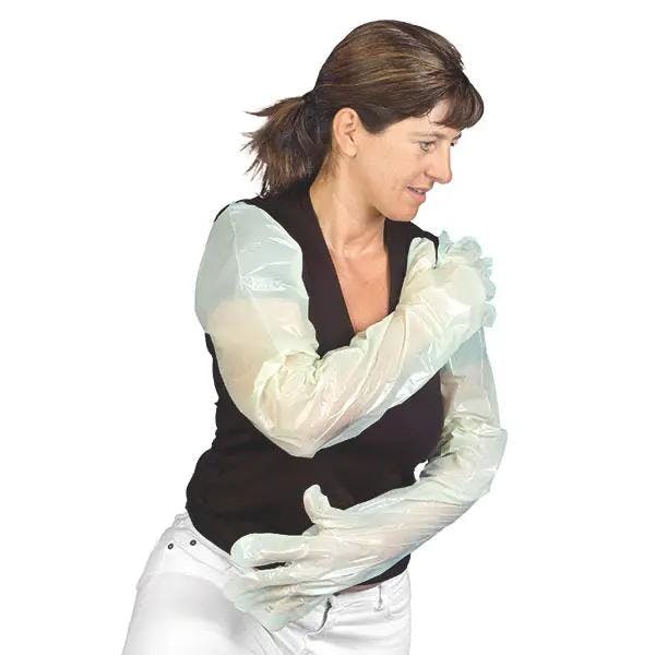 Soft-Hand extra Vet - Veterinärhandschuhe aus grüner Copolymer-Folie Produktbild Web Groß Detailbild 1 L