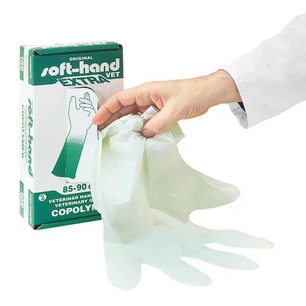Soft-Hand extra Vet - Veterinärhandschuhe aus grüner Copolymer-Folie Produktbild Web Groß Detailbild 2 L