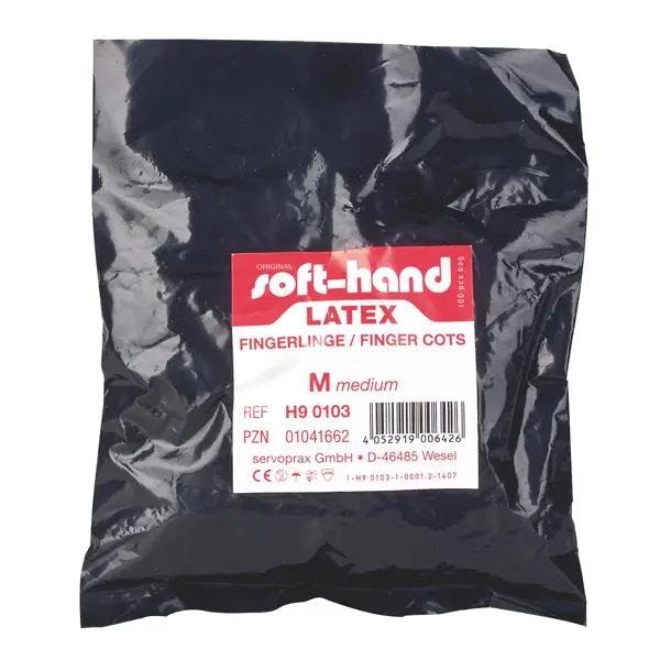 Soft-Hand Latex Fingerlinge - Untersuchungsfingerlinge, puderfrei Produktbild Web Groß Detailbild 2 L