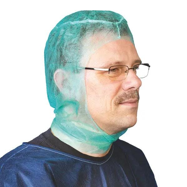 Ärztehaube Astronaut mit Bändern aus NON-WOVEN Material - Umschließt Kopf- & Seitenpartie Produktbild Web Groß Detailbild 1 L
