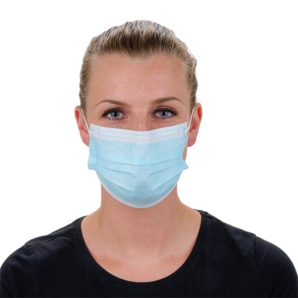Chirurgischer Mundschutz mit Ohrschlaufen, 3-lagig - hhohe Filtereffizienz, 50 Stück Produktbild Web Groß Detailbild 1 L