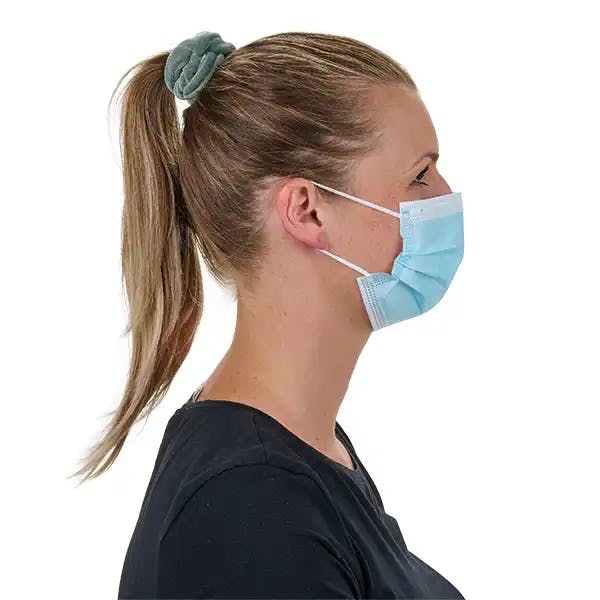 Chirurgischer Mundschutz mit Ohrschlaufen, 3-lagig - hhohe Filtereffizienz, 50 Stück Produktbild Web Groß Detailbild 3 L