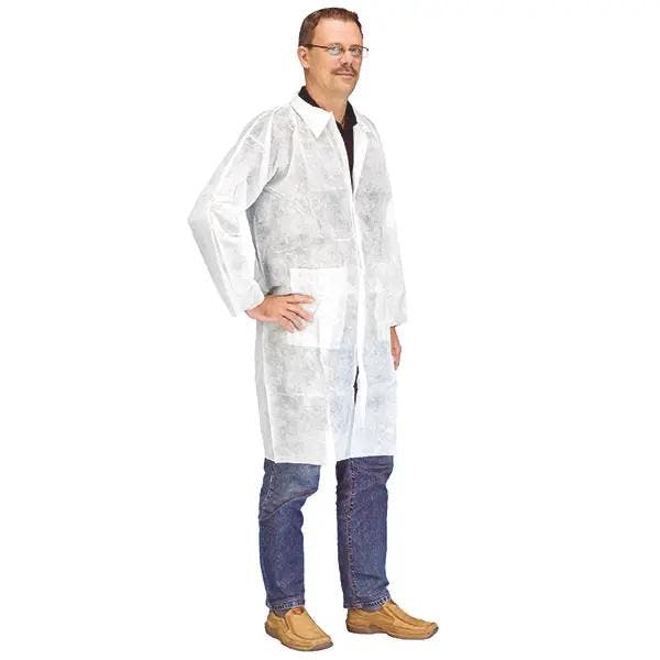 Einmal-Besucherkittel mit Kragen aus NON-WOVEN Material Produktbild
