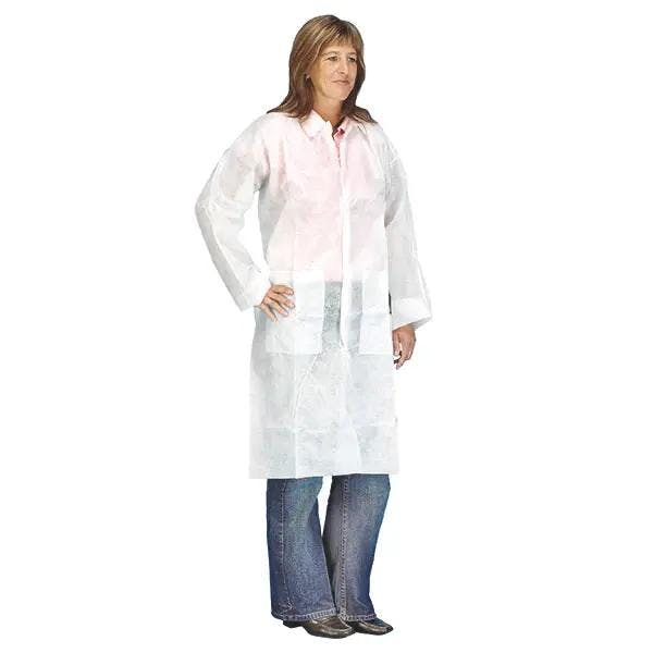 Einmal-Besucherkittel mit Kragen aus NON-WOVEN Material Produktbild Web Groß Detailbild 1 L
