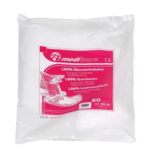 Überziehstiefel - Aus kräftiger, transparenter PE-Folie, mit Befestigungsbändern Produktbild Web Groß Detailbild 1 L