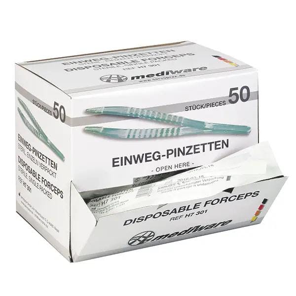 Einmalpinzetten - steril - Anatomische Form, zum sicheren Erfassen im med. Arbeitsfeld Produktbild