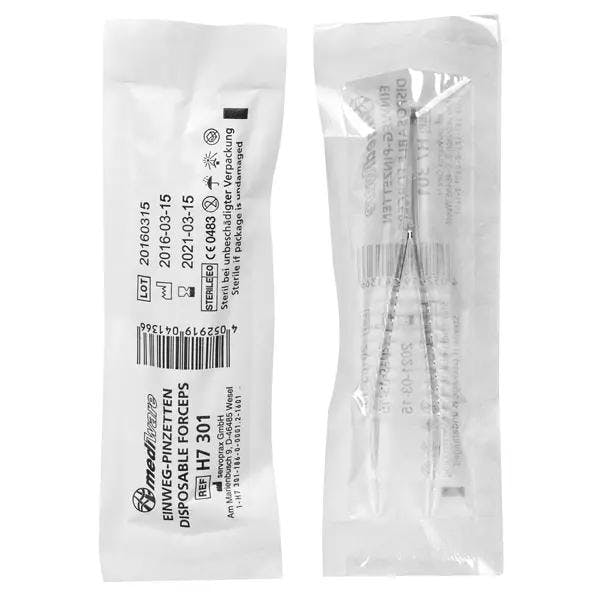Einmalpinzetten - steril - Anatomische Form, zum sicheren Erfassen im med. Arbeitsfeld Produktbild Web Groß Detailbild 2 L