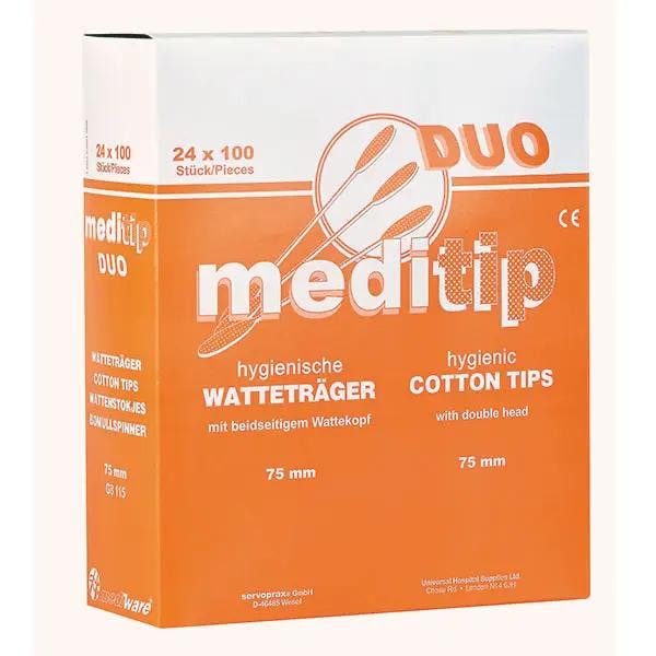 Hygienische DUO Watteträger mit beidseitigem Wattekopf - keimreduziert Produktbild