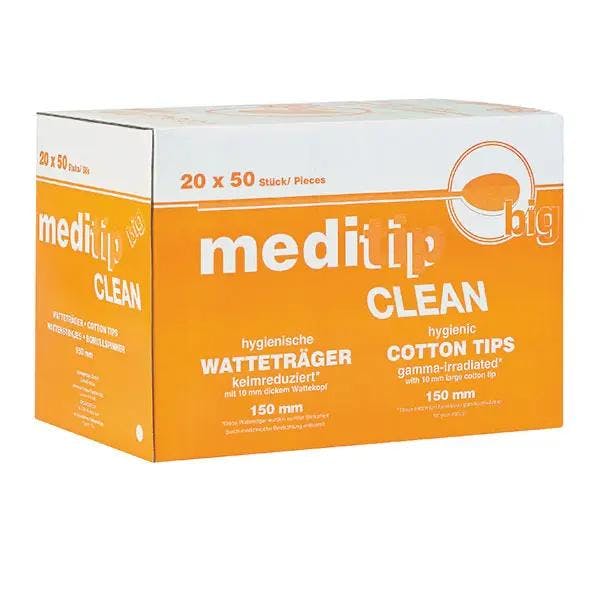 Hygienische Watteträger Big, keimreduziert - Ideal zum Tupfen, Säubern und Jodieren Produktbild