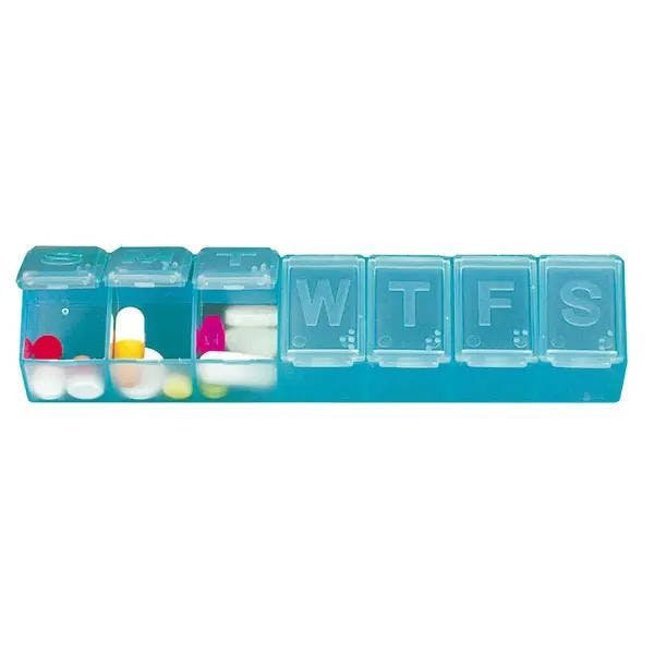 Medikamenten Wochendispenser klein - Mit Tastsymbolen/Blindenschrift Produktbild