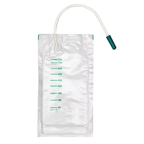 Urin Beinbeutel 750 ml „Standard“, unsteril - Mit seitlichem Einlauf - Schlauch 10 cm Produktbild Web Groß Detailbild 1 L