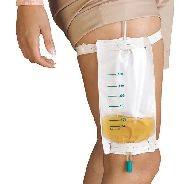 Fixierband für Beinbeutel - Weißes Elastikband mit Einknopfverschluß zur Beinfixierung Produktbild