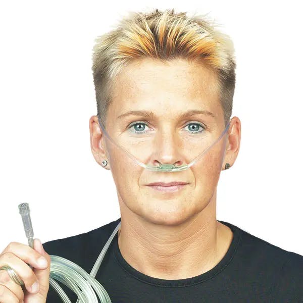 Sauerstoffbrille Soft - Grüner Doppelkatheter mit Softansatz, mit 2,1m Verbindungsschlauch Produktbild