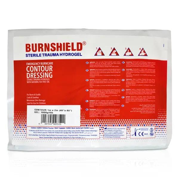 Burnshield Contour Kompresse - Gelgetränkt für schnelle Hilfe bei Brandwunden Produktbild
