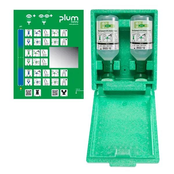Plum Augenspülbox - Mit Kennzeichnung Augenspülung und Spiegel, staubgeschützt Produktbild