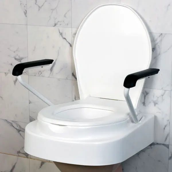 Höhenverstellbarer Toilettensitz mit Lehnen - Mit veränderbaren Armlehnen Produktbild Web Groß Detailbild 1 L