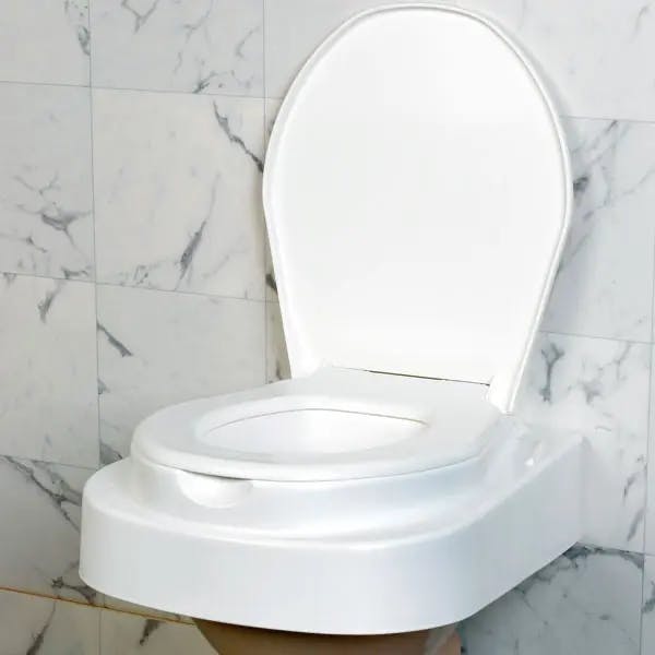 Höhenverstellbarer Toilettensitz mit Lehnen - Mit veränderbaren Armlehnen Produktbild