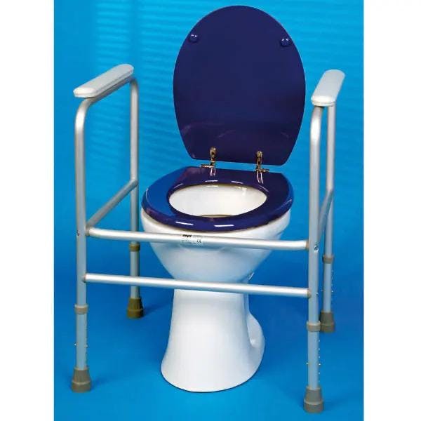 Toilettenrahmen aus Aluminium - Höhenverstellbar und mit Anti-Rutsch-Gummikappen Produktbild