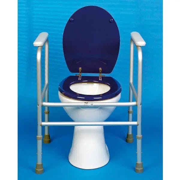 Toilettenrahmen aus Aluminium - Höhenverstellbar und mit Anti-Rutsch-Gummikappen Produktbild Web Groß Detailbild 3 L