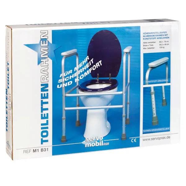 Toilettenrahmen aus Aluminium - Höhenverstellbar und mit Anti-Rutsch-Gummikappen Produktbild Web Groß Detailbild 1 L