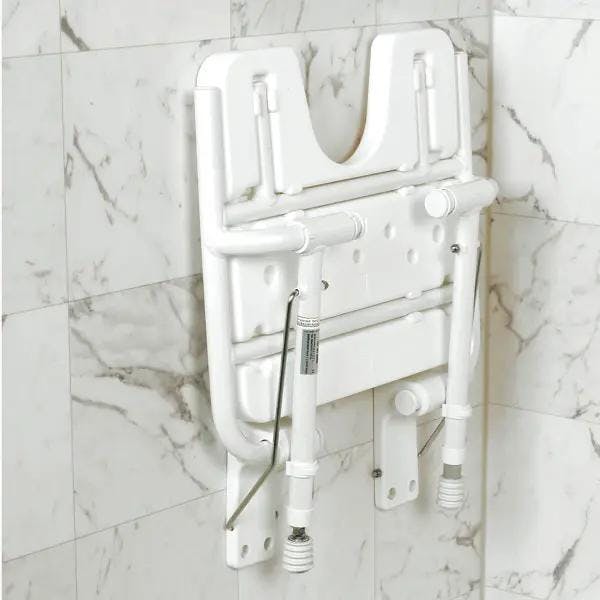Duschklappsitz - Mit weißer Kunststoffsitzplatte, Füße mehrfach höhenverstellbar Produktbild Web Groß Detailbild 2 L