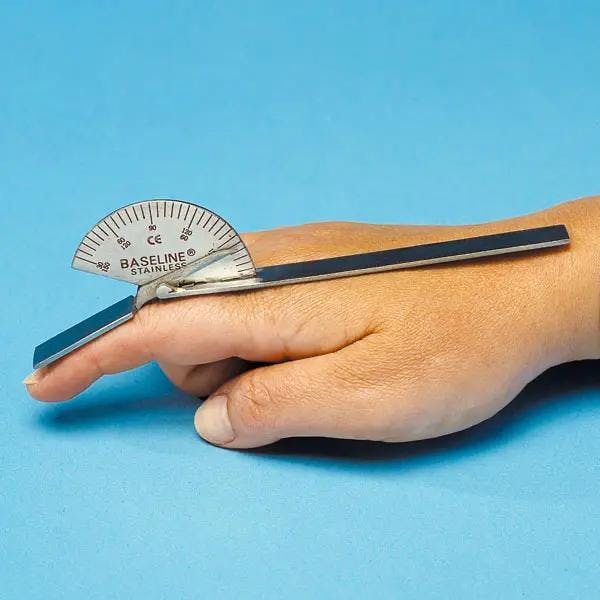 Finger- und Zehengoniometer Edelstahl - in 5°-Schritten, Zoll und Zentimetereinteilung Produktbild